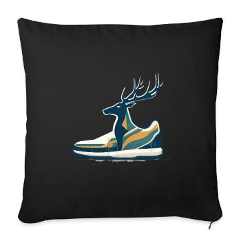 Forest Run Running Deer Sneaker Running Shoe Deer - Sofa pillowcase 17,3'' x 17,3'' (45 x 45 cm) - black - Front