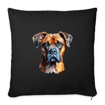 Dog portrait boxer in polygon style - Sofa pillowcase 17,3'' x 17,3'' (45 x 45 cm) - black - Front