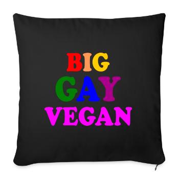 Big gay vegan - Housse de coussin décorative 45 x 45 cm - noir - Devant