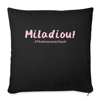 Miladiou - Housse de coussin décorative 45 x 45 cm - noir - Devant