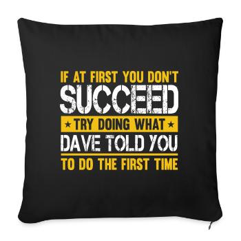 Drôle de nom Dave David - Housse de coussin décorative 45 x 45 cm - noir - Devant