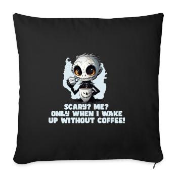 Coffee Morning Muffle Employee Saying Fun Tshirt - Sofa pillowcase 17,3'' x 17,3'' (45 x 45 cm) - black - Front