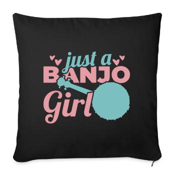 Funny Banjo Girl - Sofa pillowcase 17,3'' x 17,3'' (45 x 45 cm) - black - Front