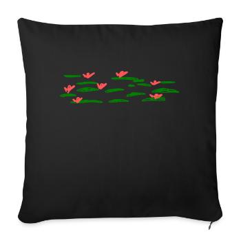 water lilies - Sofa pillowcase 17,3'' x 17,3'' (45 x 45 cm) - black - Front