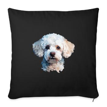 Poodle Polygon Design - Sofa pillowcase 17,3'' x 17,3'' (45 x 45 cm) - black - Front