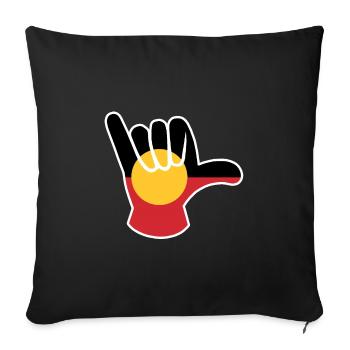 Shaka sign Aboriginal Australia - Sofa pillowcase 17,3'' x 17,3'' (45 x 45 cm) - black - Front