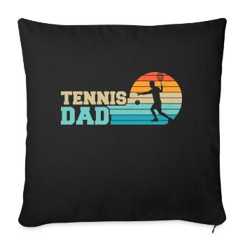 Tennis Dad Player Raquette Sport - Housse de coussin décorative 45 x 45 cm - noir - Devant