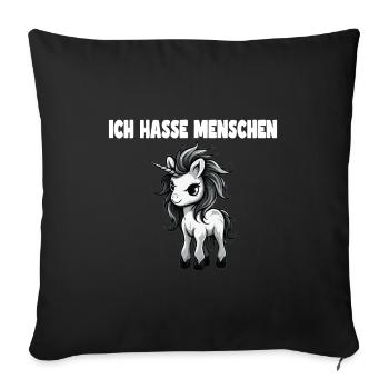 Funny unicorn design with slogan - Sofa pillowcase 17,3'' x 17,3'' (45 x 45 cm) - black - Front
