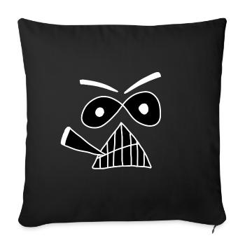 Cool Grumpy Face white - Weska Face Collection - Sofa pillowcase 17,3'' x 17,3'' (45 x 45 cm) - black - Front