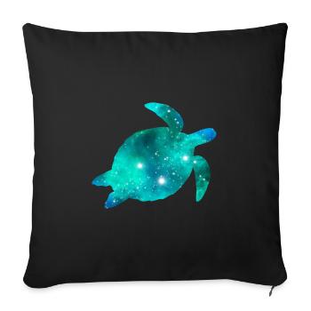 Tortue Galaxie - Housse de coussin décorative 45 x 45 cm - noir - Devant