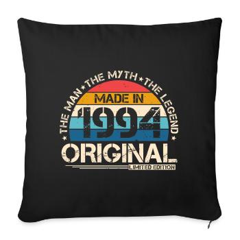 1994 Vintage Born Man Myth Legend - Housse de coussin décorative 45 x 45 cm - noir - Devant