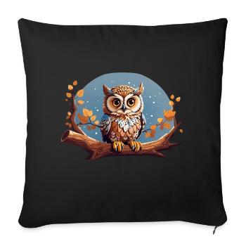 Starry Owl - Sofa pillowcase 17,3'' x 17,3'' (45 x 45 cm) - black - Front