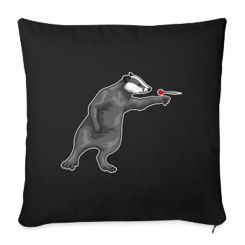 Fléchette blaireau - Housse de coussin décorative 45 x 45 cm - noir - Devant