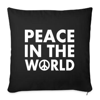 Peace in the world - Housse de coussin décorative 45 x 45 cm - noir - Devant