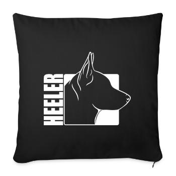 Profil de talonneur Bouvier Chien Chiens Chien Wilsigns - Housse de coussin décorative 45 x 45 cm - noir - Devant