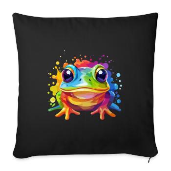 Frog design colorful - Sofa pillowcase 17,3'' x 17,3'' (45 x 45 cm) - black - Front