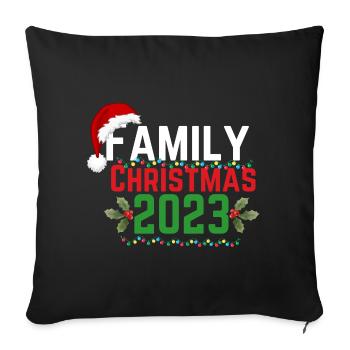 Funny Familie Weihnachten 2023 Matching Squad Sant - Sofakissenbezug 45 x 45 cm - Schwarz - Vorne