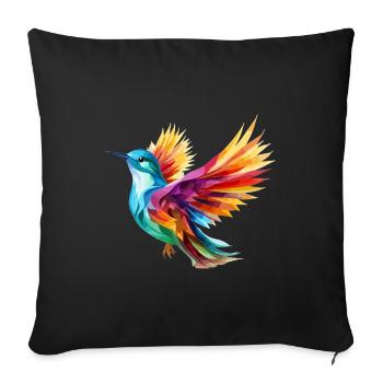 Bird Design - Sofa pillowcase 17,3'' x 17,3'' (45 x 45 cm) - black - Front