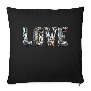 Disco Love - Sofa pillowcase 17,3'' x 17,3'' (45 x 45 cm) - black - Front