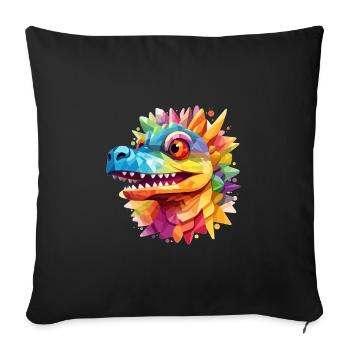colorful dragon - Sofa pillowcase 17,3'' x 17,3'' (45 x 45 cm) - black - Front