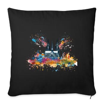 Cologne Kölle Carnaval Gebützt Kölle Alaaf Jeck Party - Housse de coussin décorative 45 x 45 cm - noir - Devant