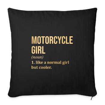 Motorcycling Girl Funny Saying - Sofa pillowcase 17,3'' x 17,3'' (45 x 45 cm) - black - Front