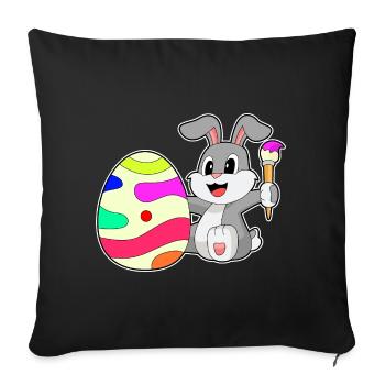 Coloriage de Pâques de Bunny - Housse de coussin décorative 45 x 45 cm - noir - Devant