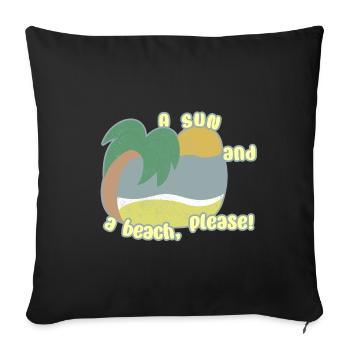 Sun and Beach - Sofa pillowcase 17,3'' x 17,3'' (45 x 45 cm) - black - Front