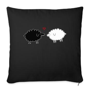 Sheep - Sofa pillowcase 17,3'' x 17,3'' (45 x 45 cm) - black - Front