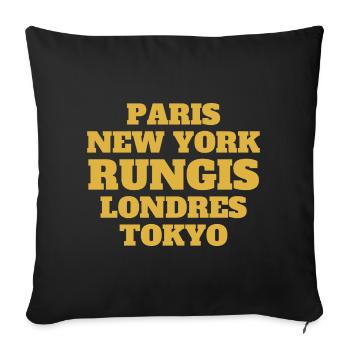 Rungis Style - Unique streets, unique style. - Housse de coussin décorative 45 x 45 cm - noir - Devant