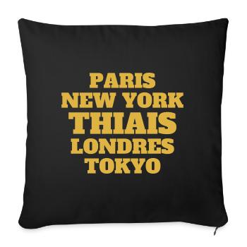 Thiais Style - Unique streets, unique style. - Housse de coussin décorative 45 x 45 cm - noir - Devant