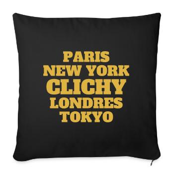Clichy - Unique streets, unique style. - Housse de coussin décorative 45 x 45 cm - noir - Devant
