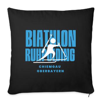Biathlon Ruhpolding - Sofakissenbezug 45 x 45 cm - Schwarz - Vorne