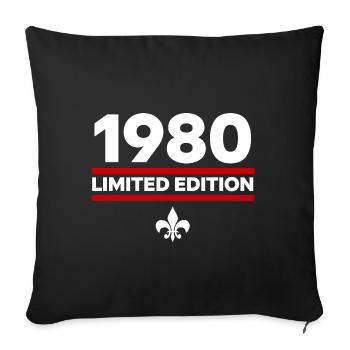 1980 Limited Edition - Sofa pillowcase 17,3'' x 17,3'' (45 x 45 cm) - black - Front