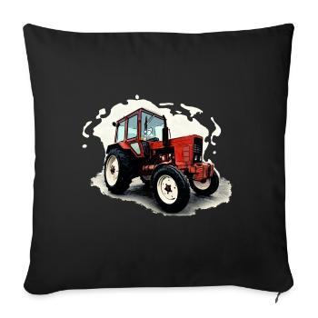 Tracteur Belarus MTS 550 - Housse de coussin décorative 45 x 45 cm - noir - Devant