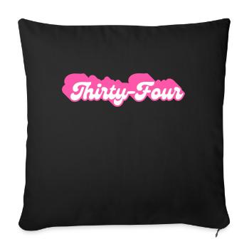 Thirty-Four Birthday - 34th Birthday Retro Pink - Sofa pillowcase 17,3'' x 17,3'' (45 x 45 cm) - black - Front