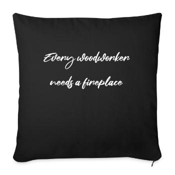 Amériques dictons hommes un charpentiers prière T-shirts - Housse de coussin décorative 45 x 45 cm - noir - Devant