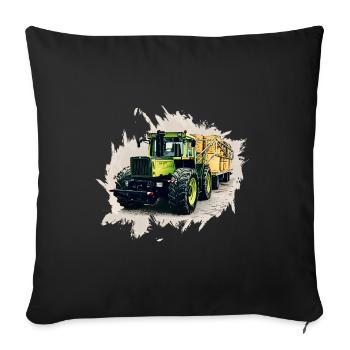 MB trac 1300 TRAC mit Anhänger - Sofakissenbezug 45 x 45 cm - Schwarz - Vorne