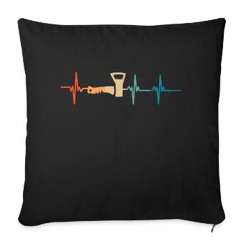 Battement de cœur hache - Housse de coussin décorative 45 x 45 cm - noir - Devant
