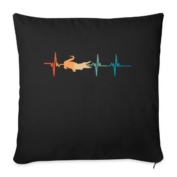 Battement de cœur crocodile - Housse de coussin décorative 45 x 45 cm - noir - Devant