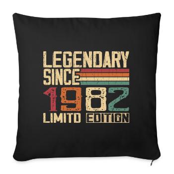 Original 1982 Vintage Birthday Gift 1982 - Sofa pillowcase 17,3'' x 17,3'' (45 x 45 cm) - black - Front