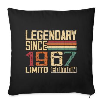 Original 1967 Vintage Birthday Gift 1967 - Sofa pillowcase 17,3'' x 17,3'' (45 x 45 cm) - black - Front