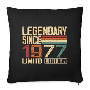 Original 1977 Vintage Birthday Gift 1977 - Sofa pillowcase 17,3'' x 17,3'' (45 x 45 cm) - black - Front