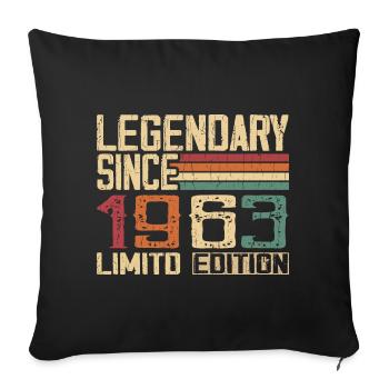 Original 1963 Vintage Birthday Gift 1963 - Sofa pillowcase 17,3'' x 17,3'' (45 x 45 cm) - black - Front