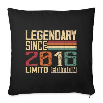 Original 2016 Vintage Geburtstagsgeschenk 2016 - Sofakissenbezug 45 x 45 cm - Schwarz - Vorne