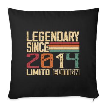 Original 2014 Vintage Geburtstagsgeschenk 2014 - Sofakissenbezug 45 x 45 cm - Schwarz - Vorne