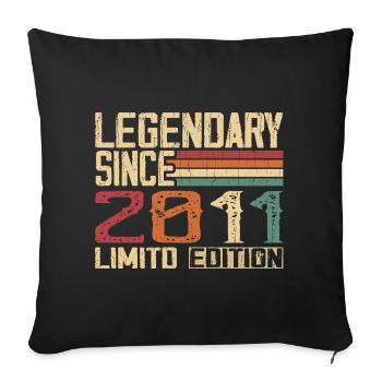 Original 2011 Vintage Birthday Gift 2011 - Sofa pillowcase 17,3'' x 17,3'' (45 x 45 cm) - black - Front