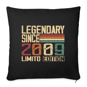 Original 2009 Vintage Birthday Gift 2009 - Sofa pillowcase 17,3'' x 17,3'' (45 x 45 cm) - black - Front