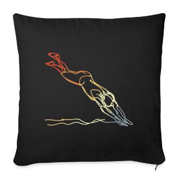Natation Look Vintage - Housse de coussin décorative 45 x 45 cm - noir - Devant