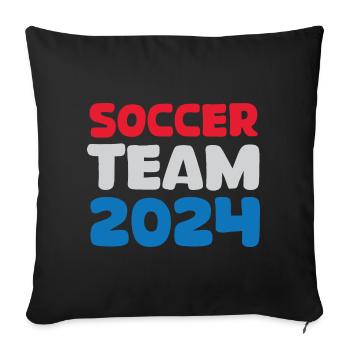 Équipe de football des Pays-Bas 2024 Logo d’icône de fan de football - Housse de coussin décorative 45 x 45 cm - noir - Devant